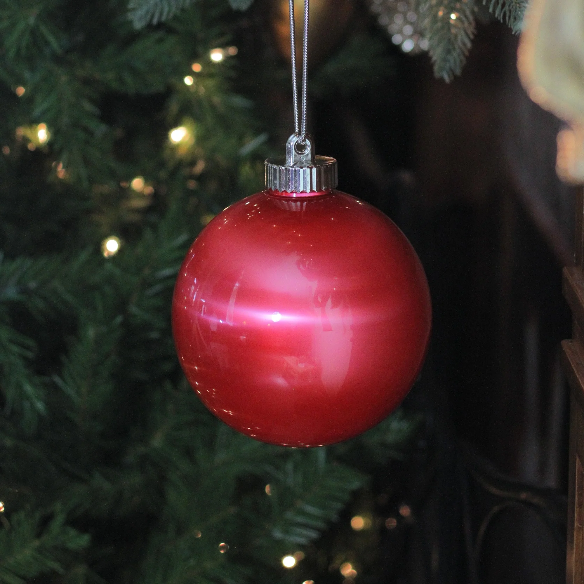 3ct Red LED B/O Shatterproof Christmas Ball Ornaments 6