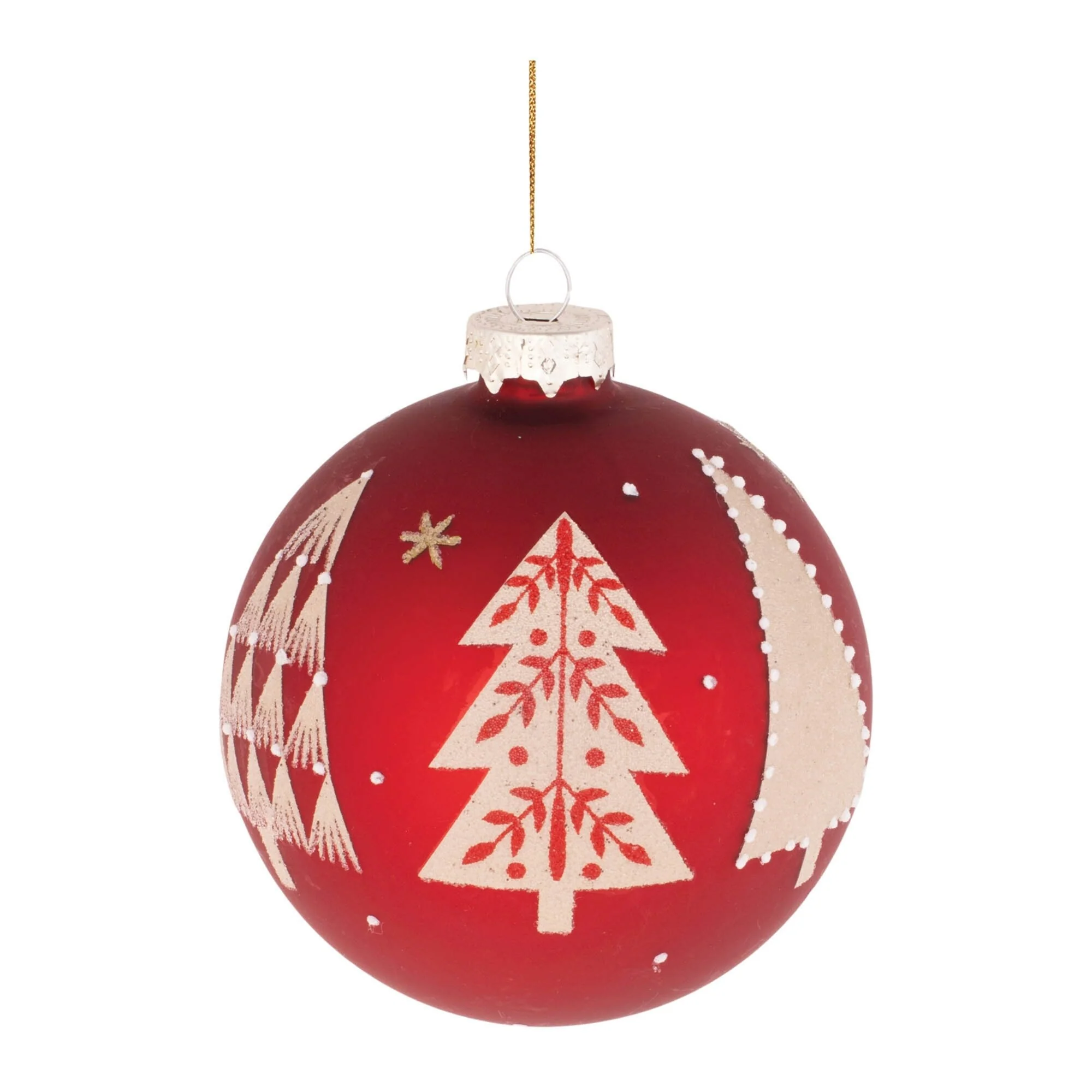 Pine Tree Beaded Christmas Ball Ornaments - 4
