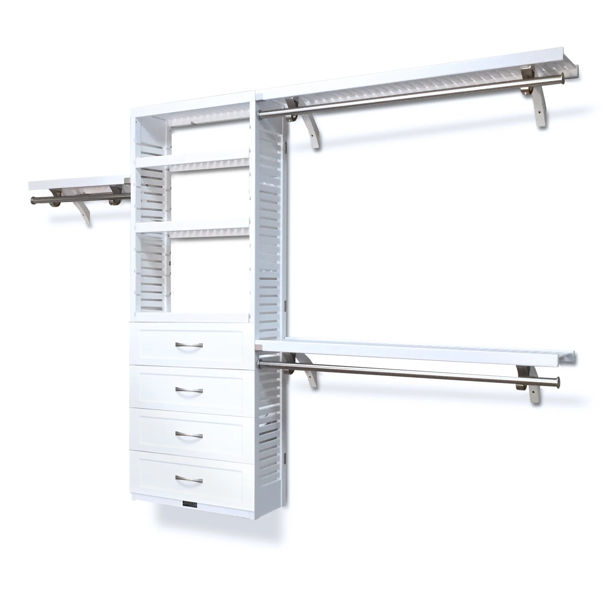 John Louis Home Solid Wood Reach-In Closet System with 4-Drawers White