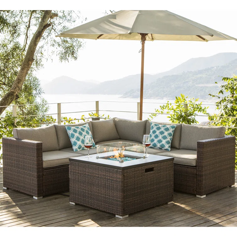Sabine 5 - Person Outdoor Seating Group with Cushions