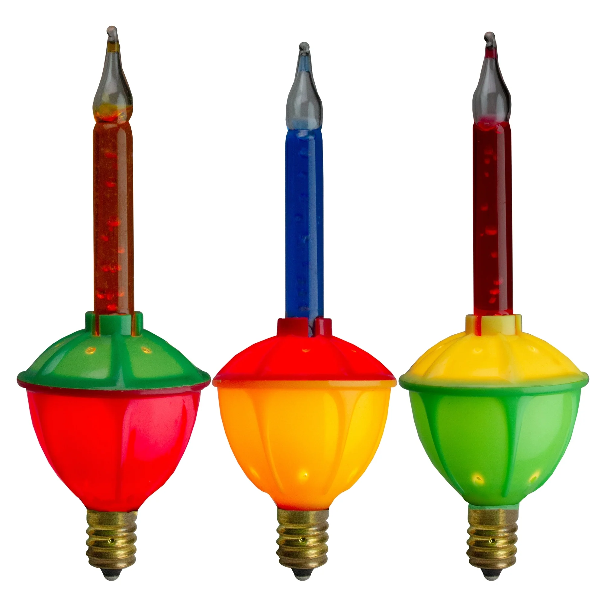 3 Multi-Color C7 Retro Bubble Light Replacement Christmas Bulbs