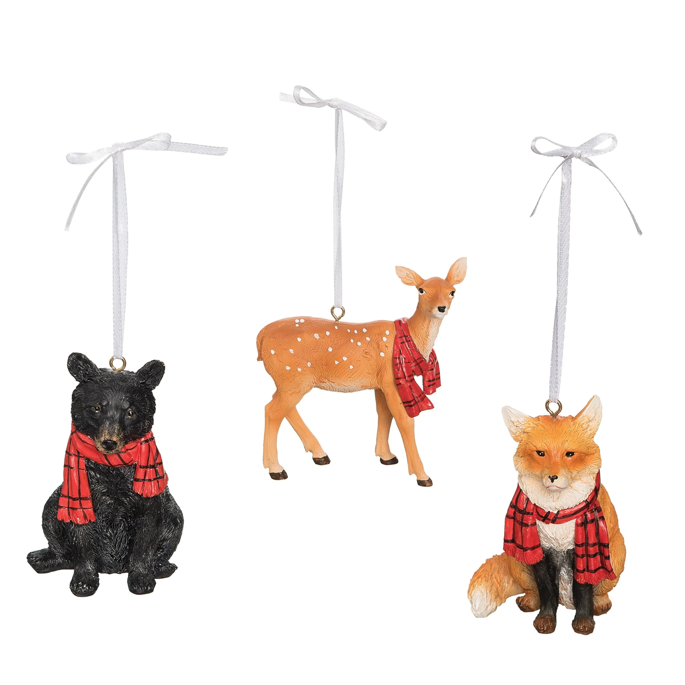 Deer/ Black Bear/ Fox Ornament, Set of 3 - Set of 3