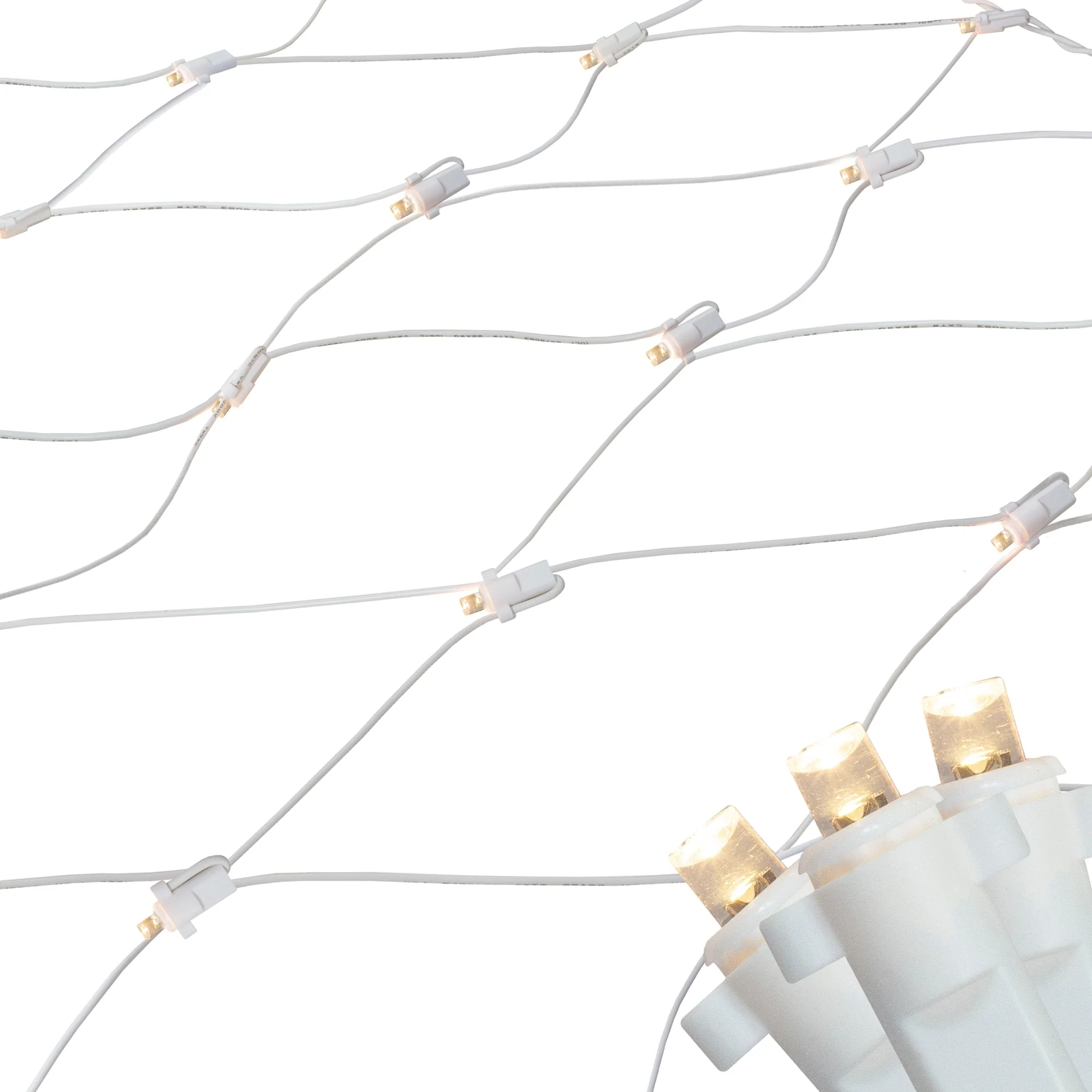 2'x8' white LED Wide Angle Net Style Column Wrap Lights White Wire