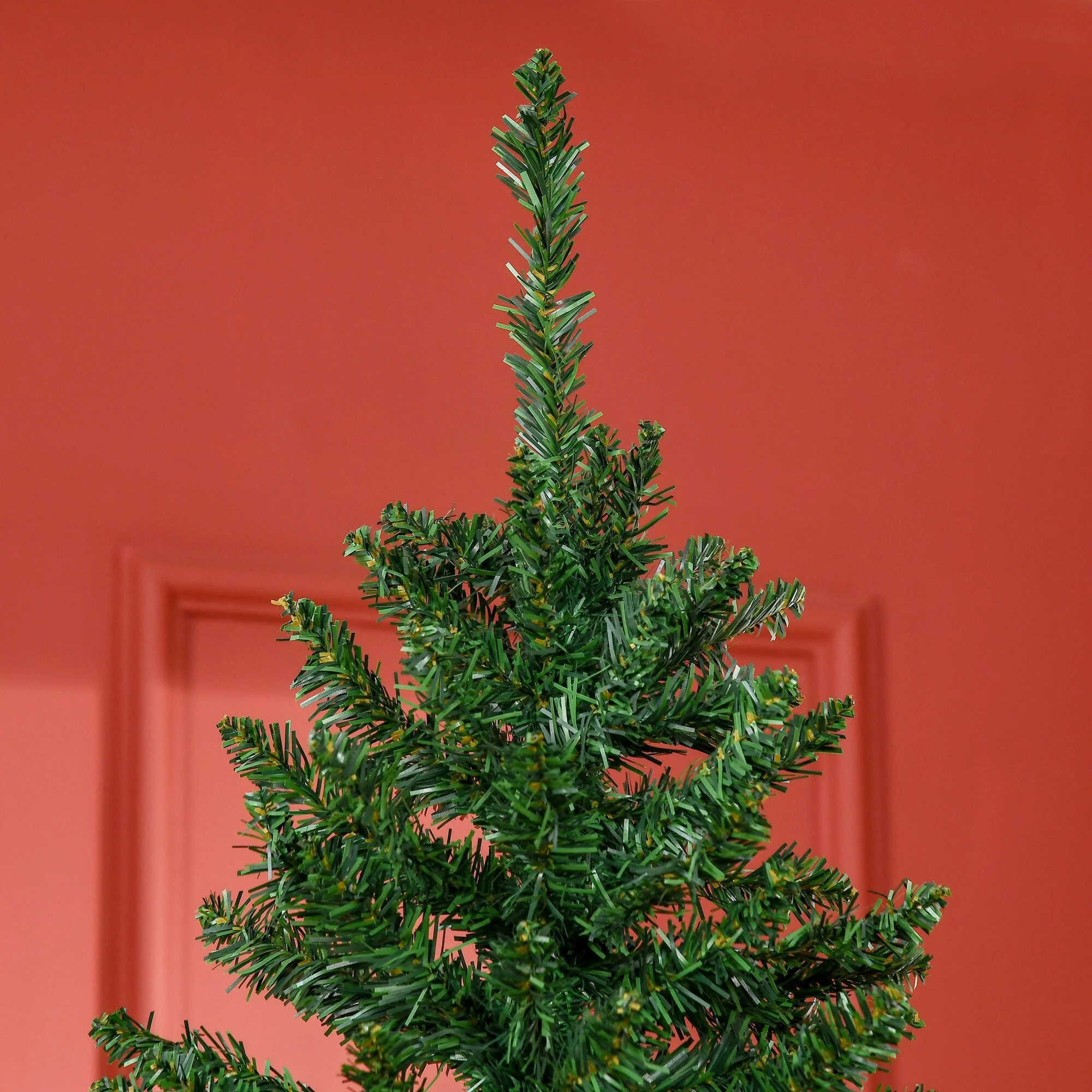 7' Tall Slim Fir Artificial Christmas Tree with 865 Tips & Realistic Branches, Green