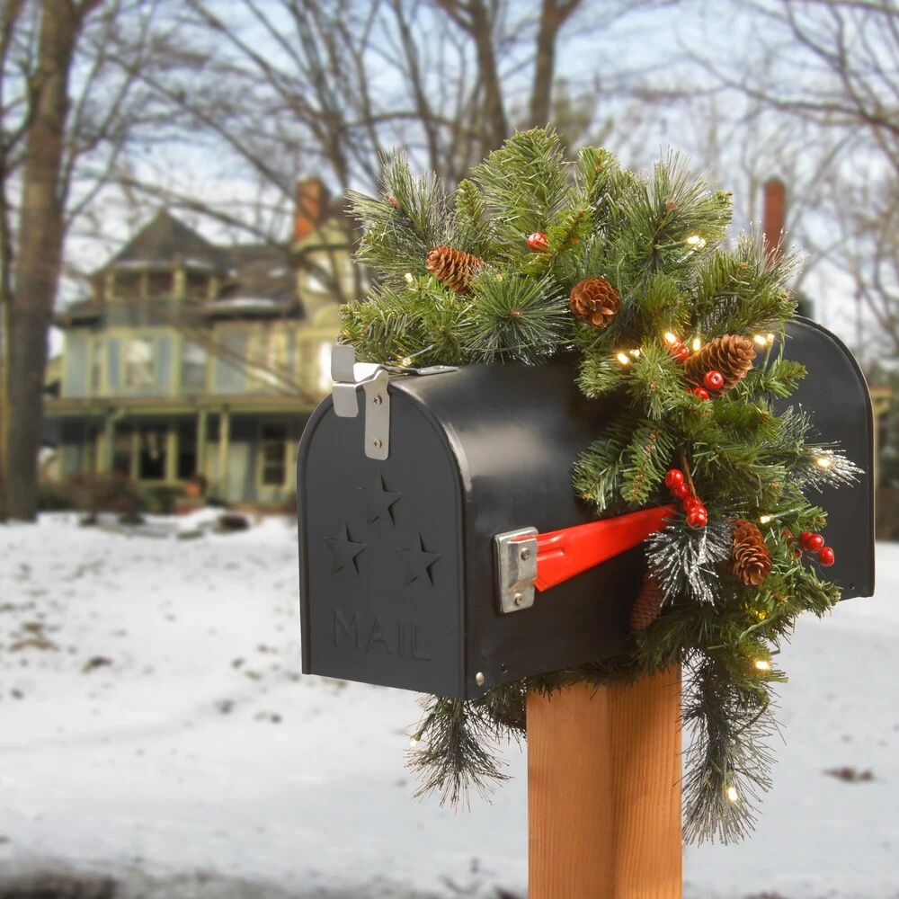 National Tree Company Holiday LED Spruce Mailbox Cover - Green
