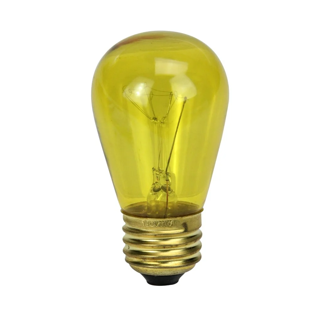 Pack of 25 Incandescent S14 Yellow Christmas Replacement Bulbs
