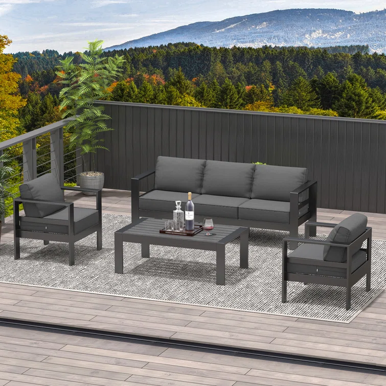 Arnhildur 5 - Person Outdoor Seating Group with Cushions