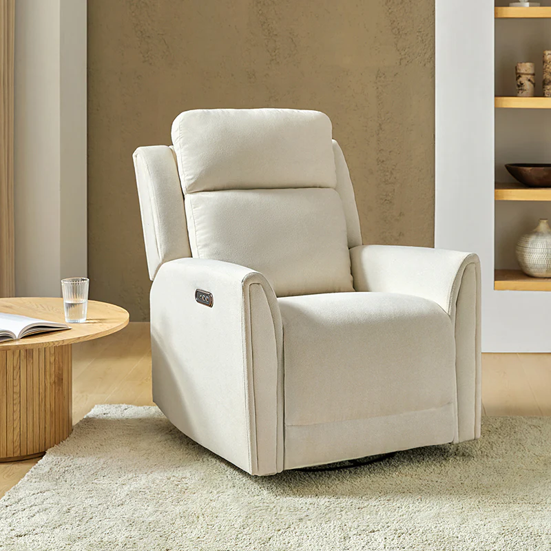 Alois Swivel And Rocker Power Recliner With USB, Adjustable Headrest and One-Touch Reset