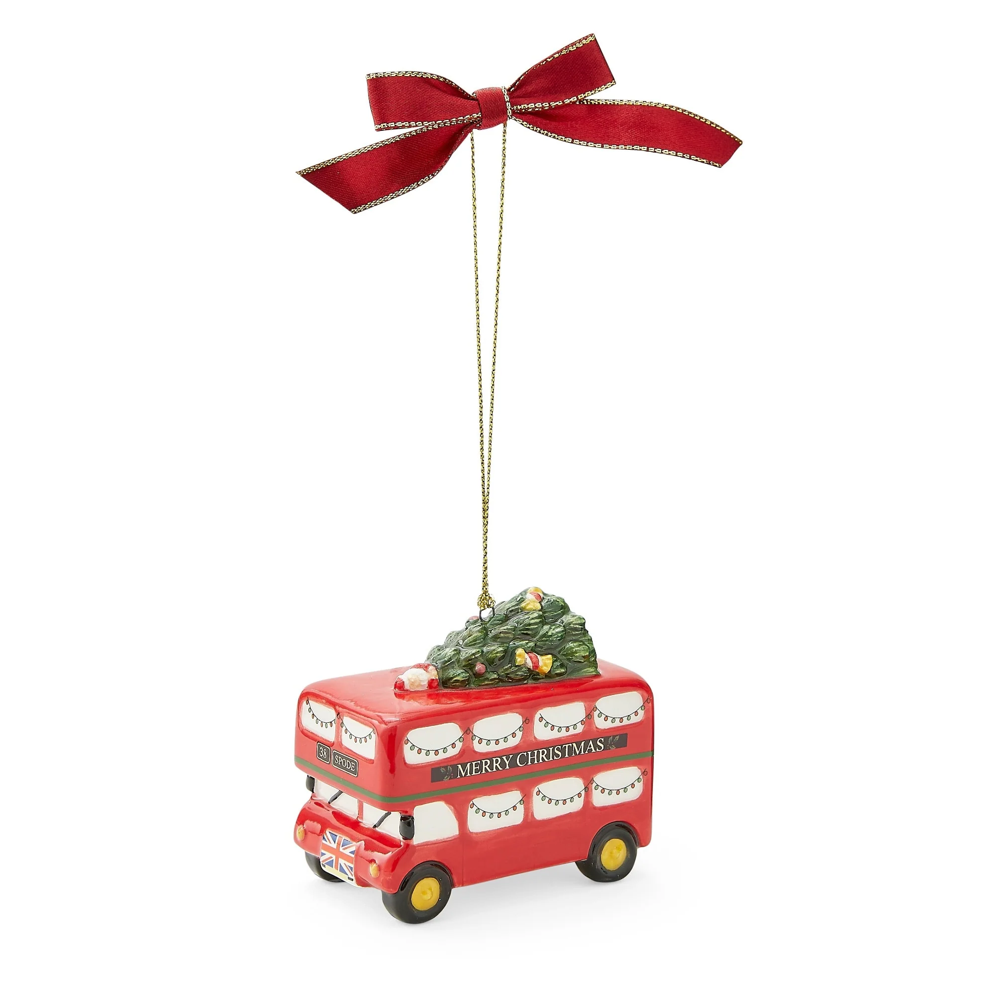 Spode Tree Brit Double Decker Bus Ornament