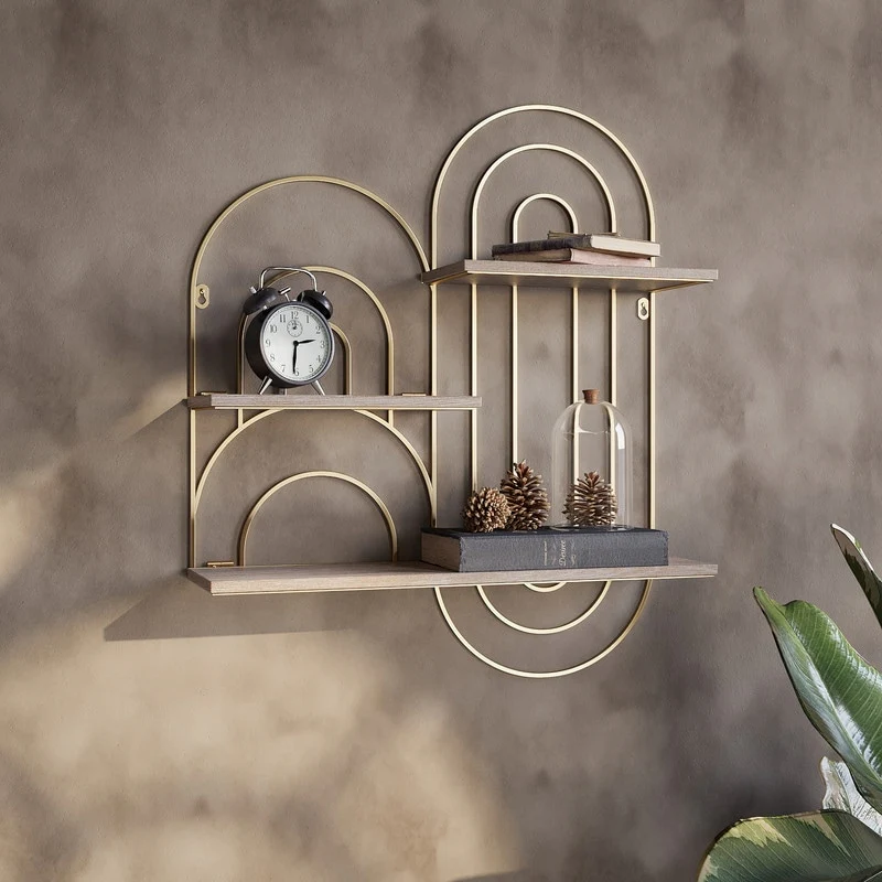 Ovella Oval Metal Modern Tiered Wall Shelf - 29