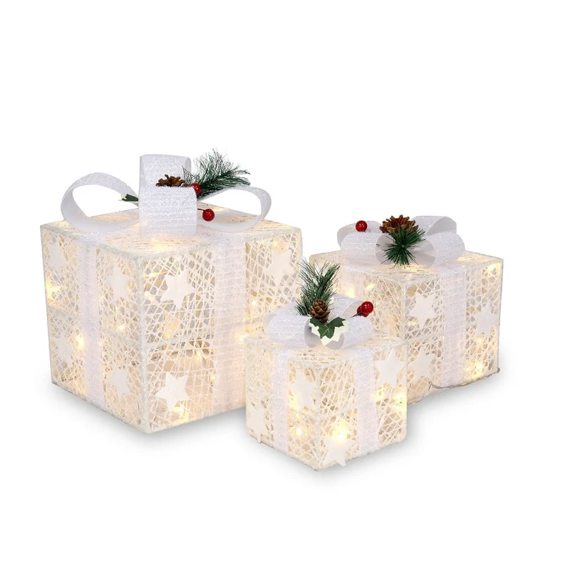 Lighted Gift Boxes Christmas Decoration Set of 3