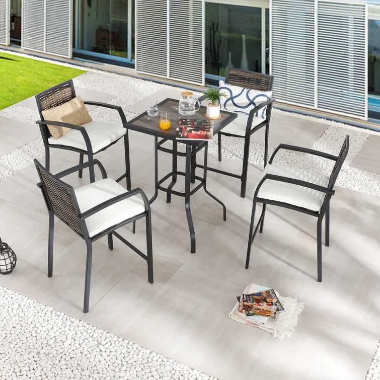 Frazierii 4 - Person Square Outdoor Dining Set with Cushions