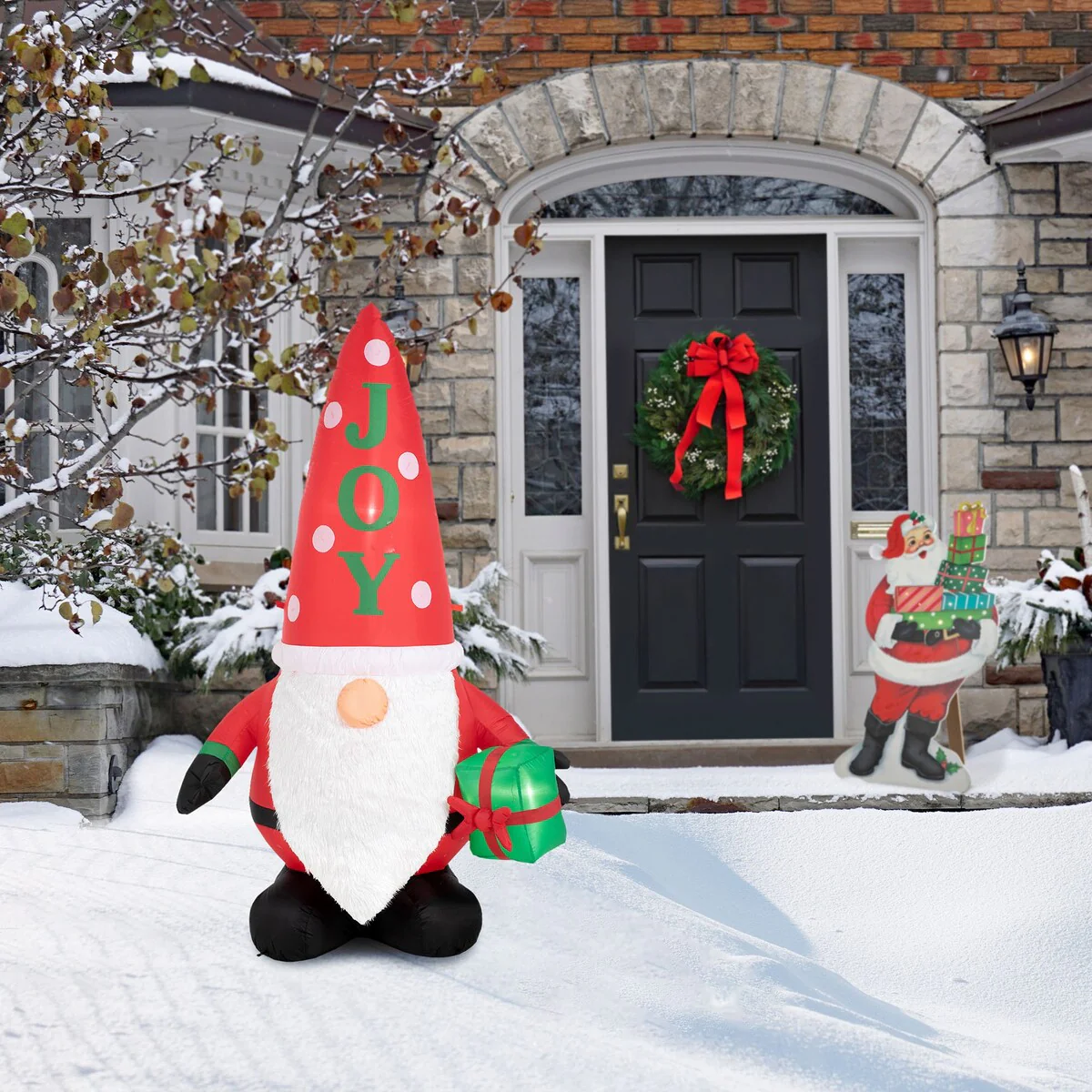 Glitzhome 6FT Lighted Inflatable Gnome Decor