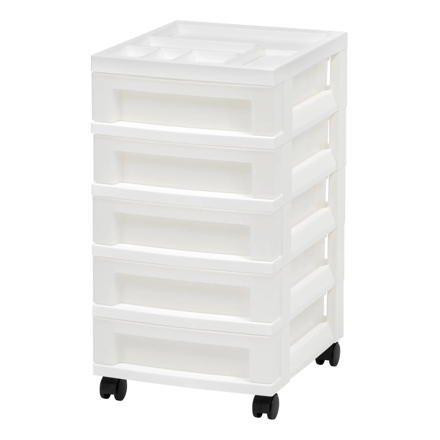 5-Drawer Storage Cart White/Pearl