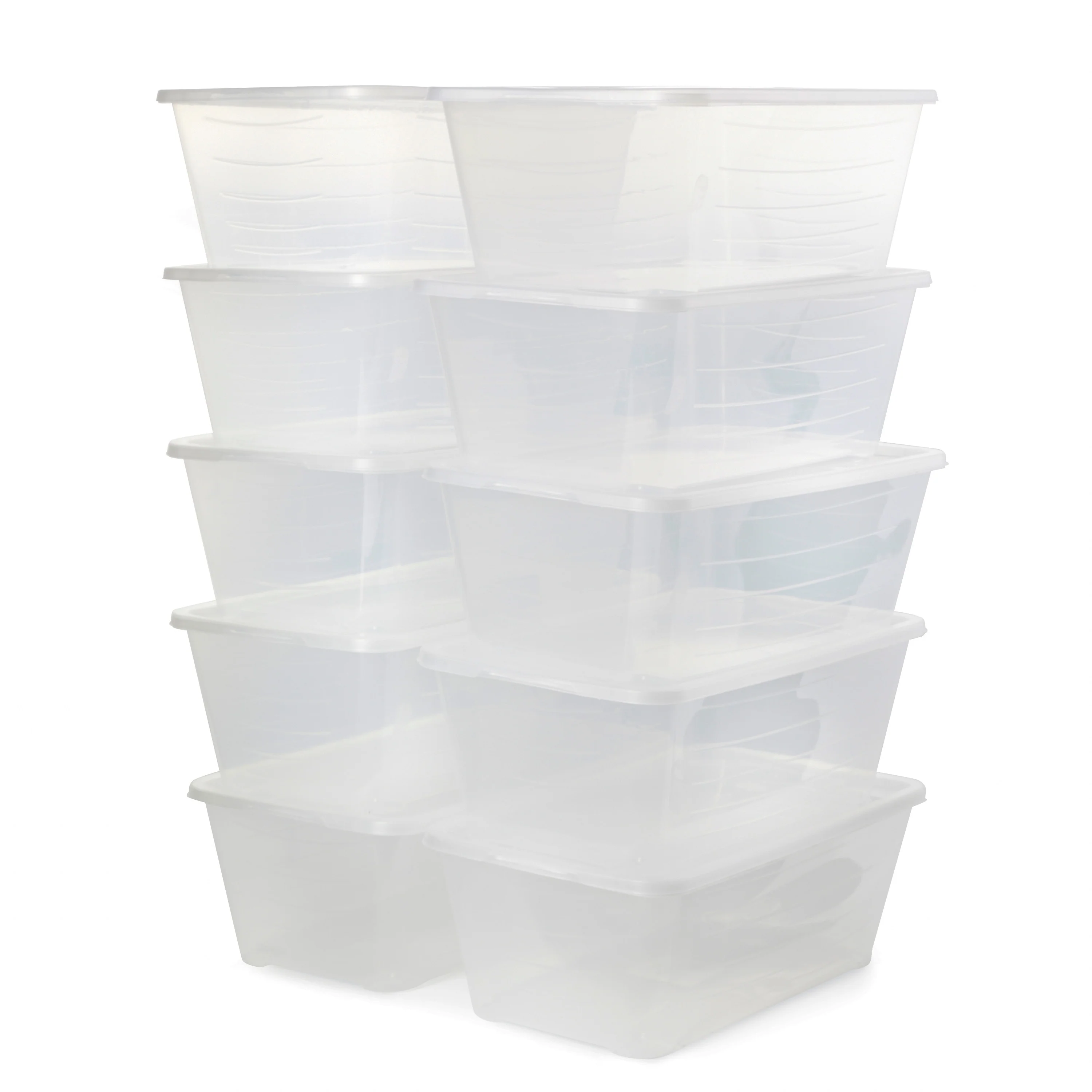Life Story 6L Shoe and Closet Storage Box Stacking Containers, Clear (10 Pack)