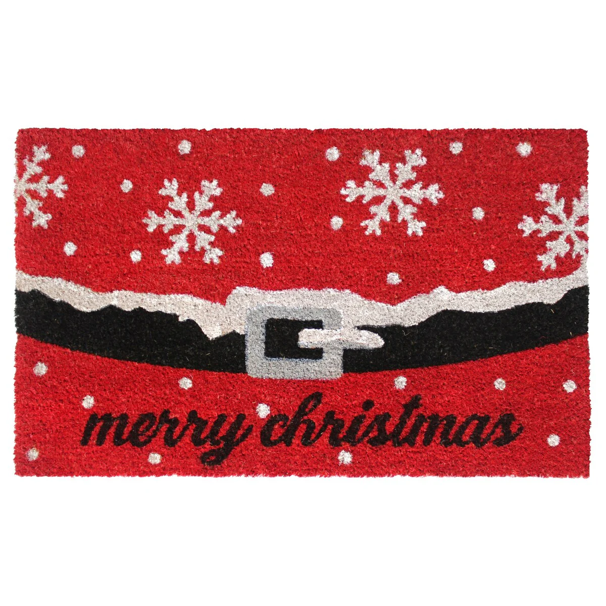 RugSmith White Machine Tufted Merry Christmas Doormat, 18