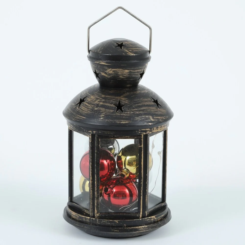 Lighted Christmas Ornaments Tabletop Lantern - 8.1