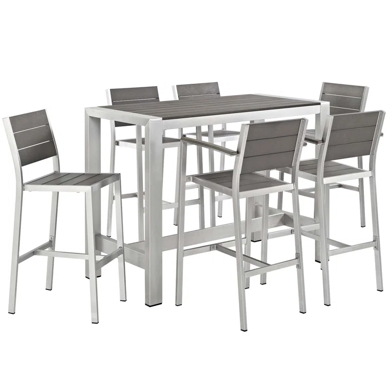 Shore 7-piece Outdoor Patio Aluminum Dining Set by Modway