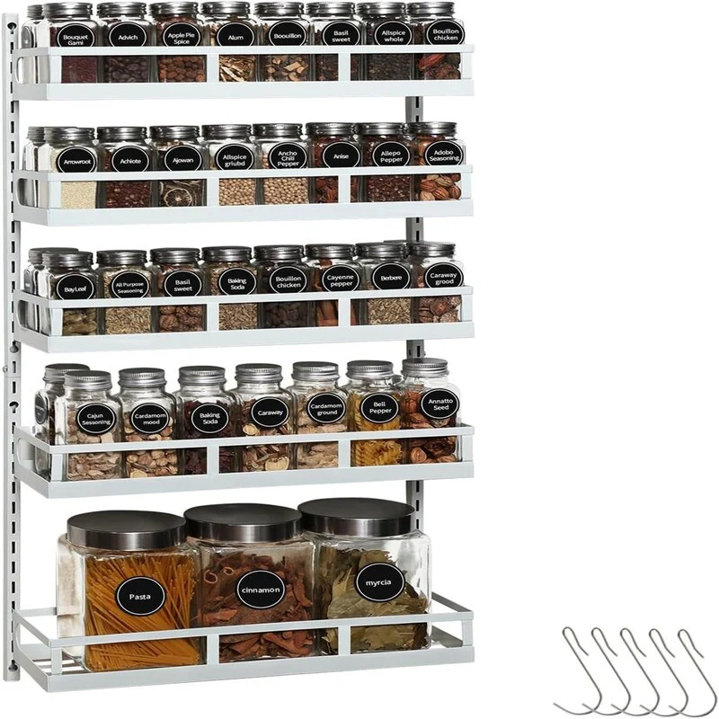 Wall Mount Spice Rack Organizer 5 Tier Height - 4.6