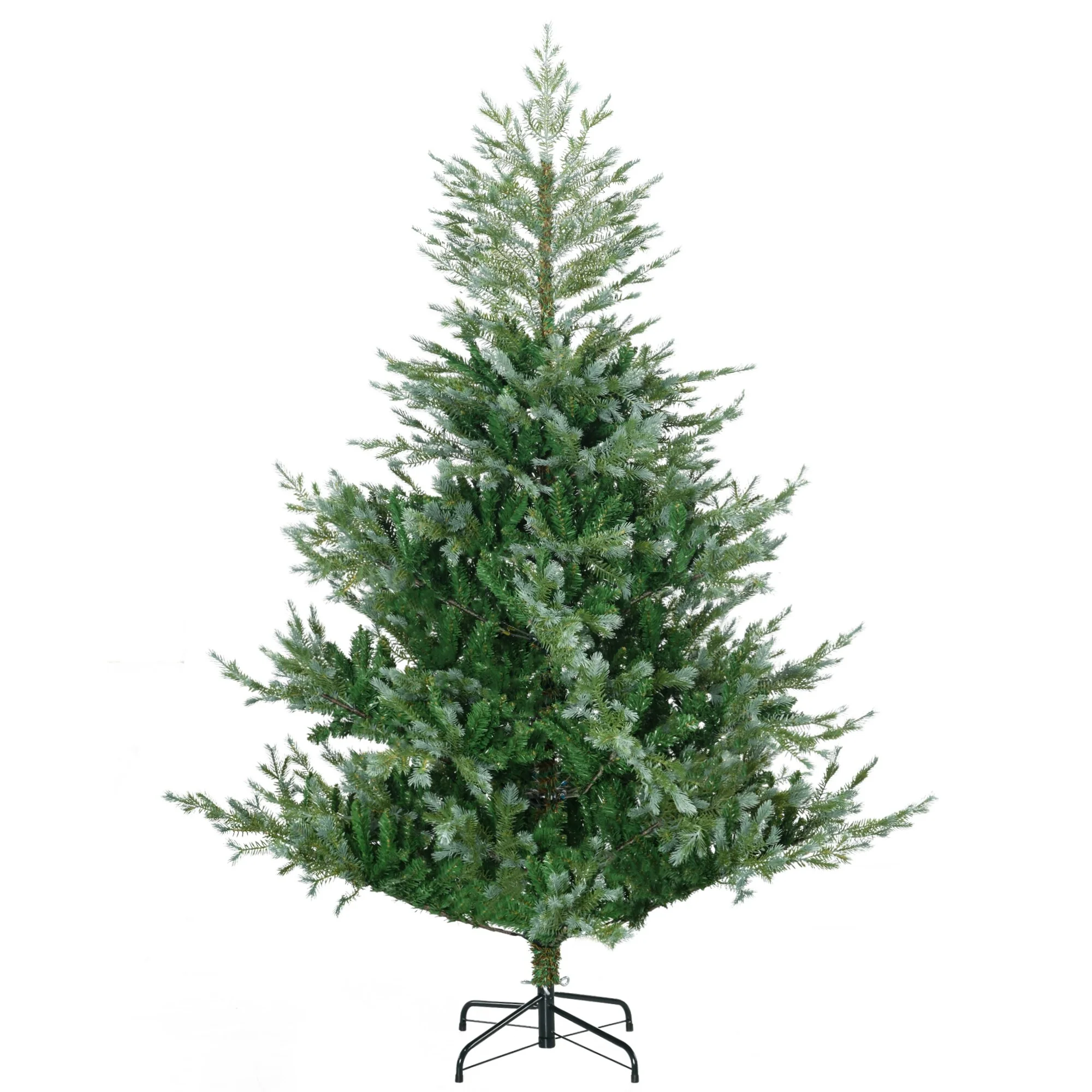 6' Unlit Artificial Xmas Tree, Wide Shape with 795 Branches & Steel Base for Holiday Decor