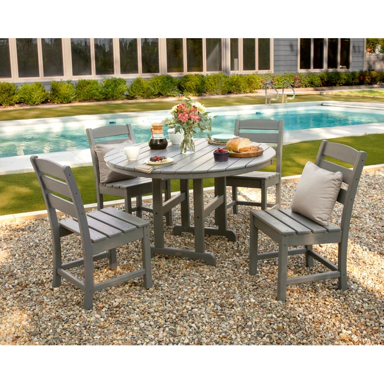 Lakeside 5-Piece Round Farmhouse Side Chair Dining Set (Set of 5)