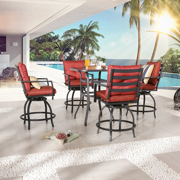 Adolfa 4 - Person Square Outdoor Dining Set