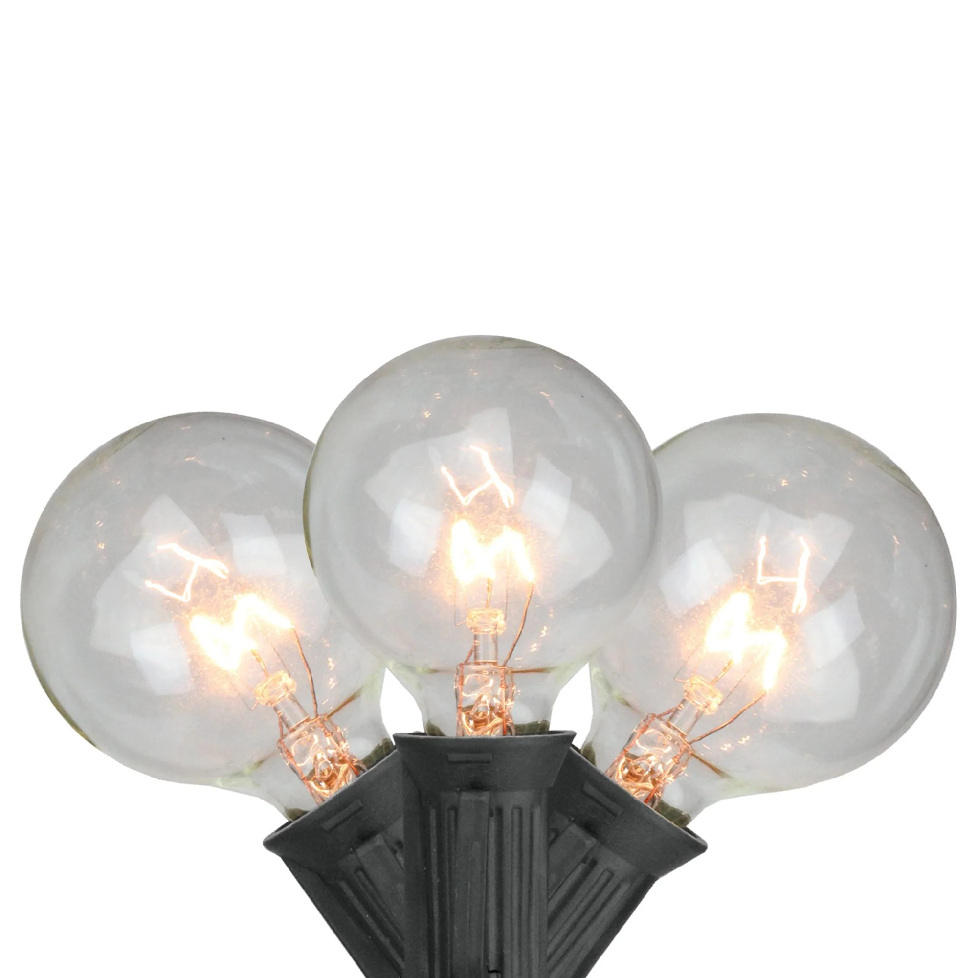 10-Count Clear G50 Globe Patio Light Set - 9ft Black Wire