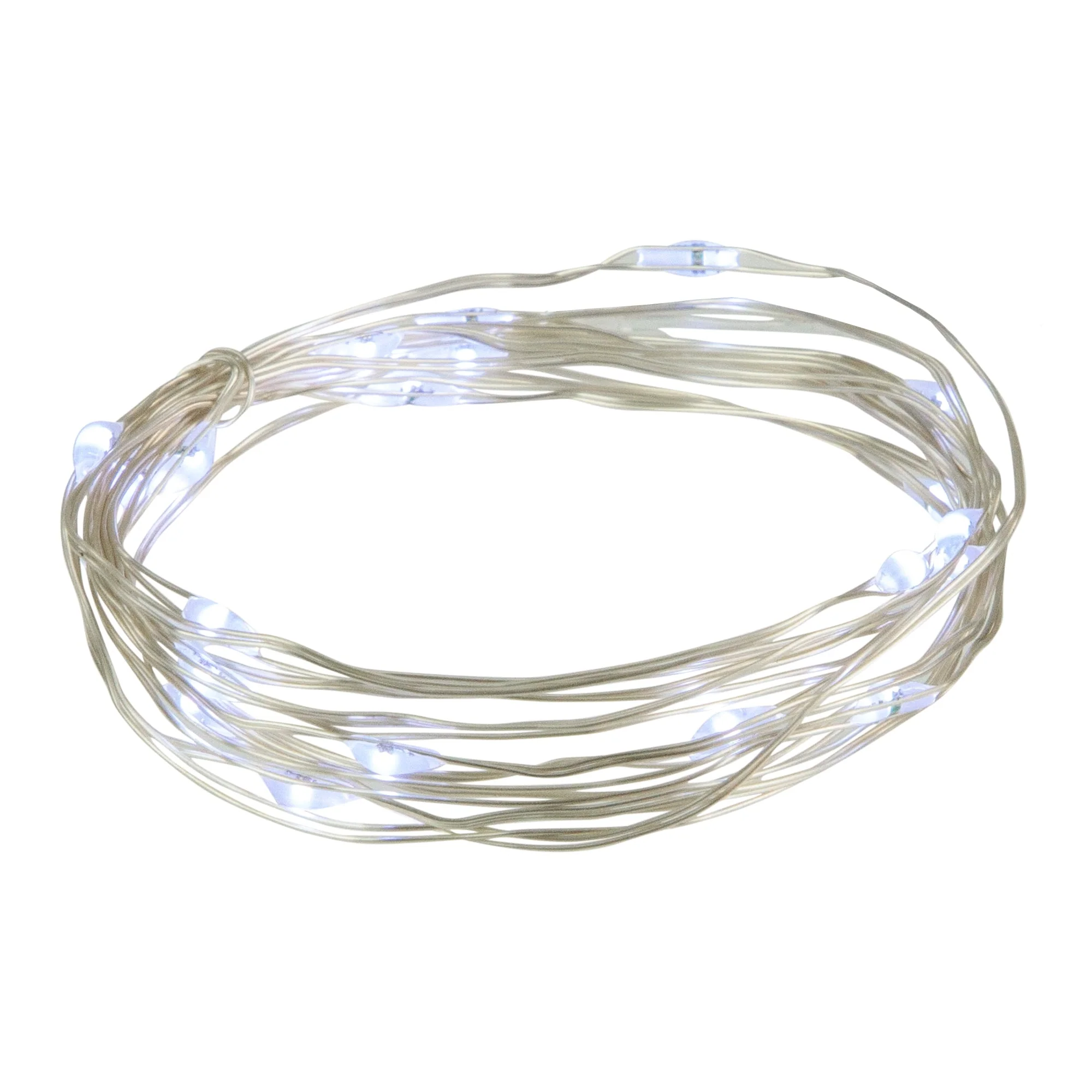 20 B/O Pure White LED Micro Fairy Lights - 6ft, Copper Wire