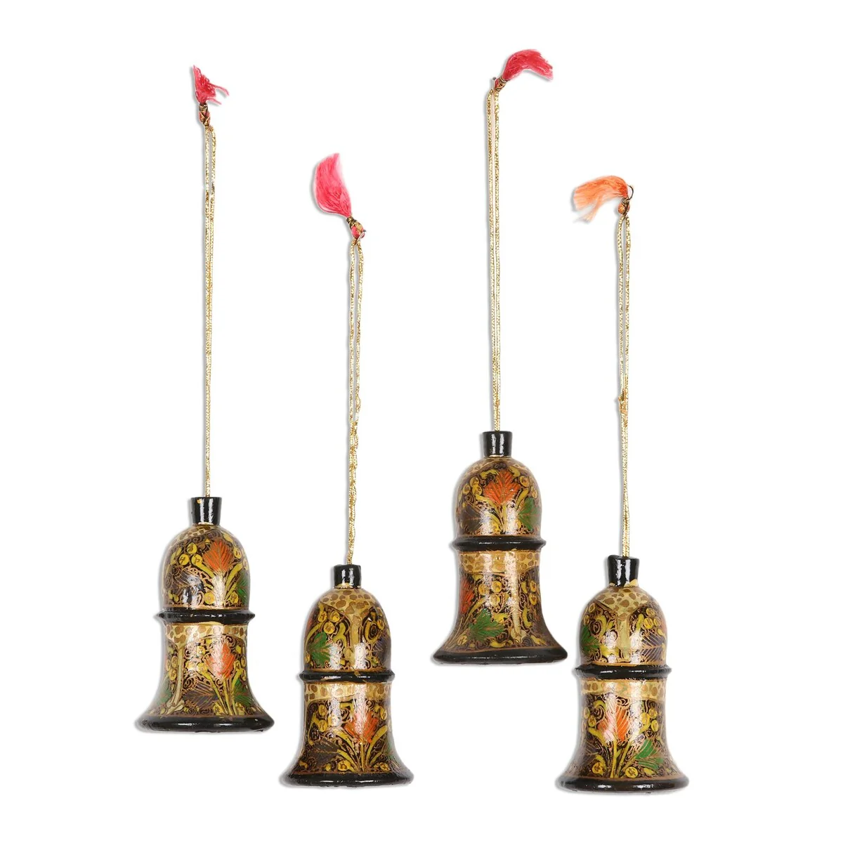 NOVICA Handmade Valley Leaves Wood Ornaments (Set Of 4)