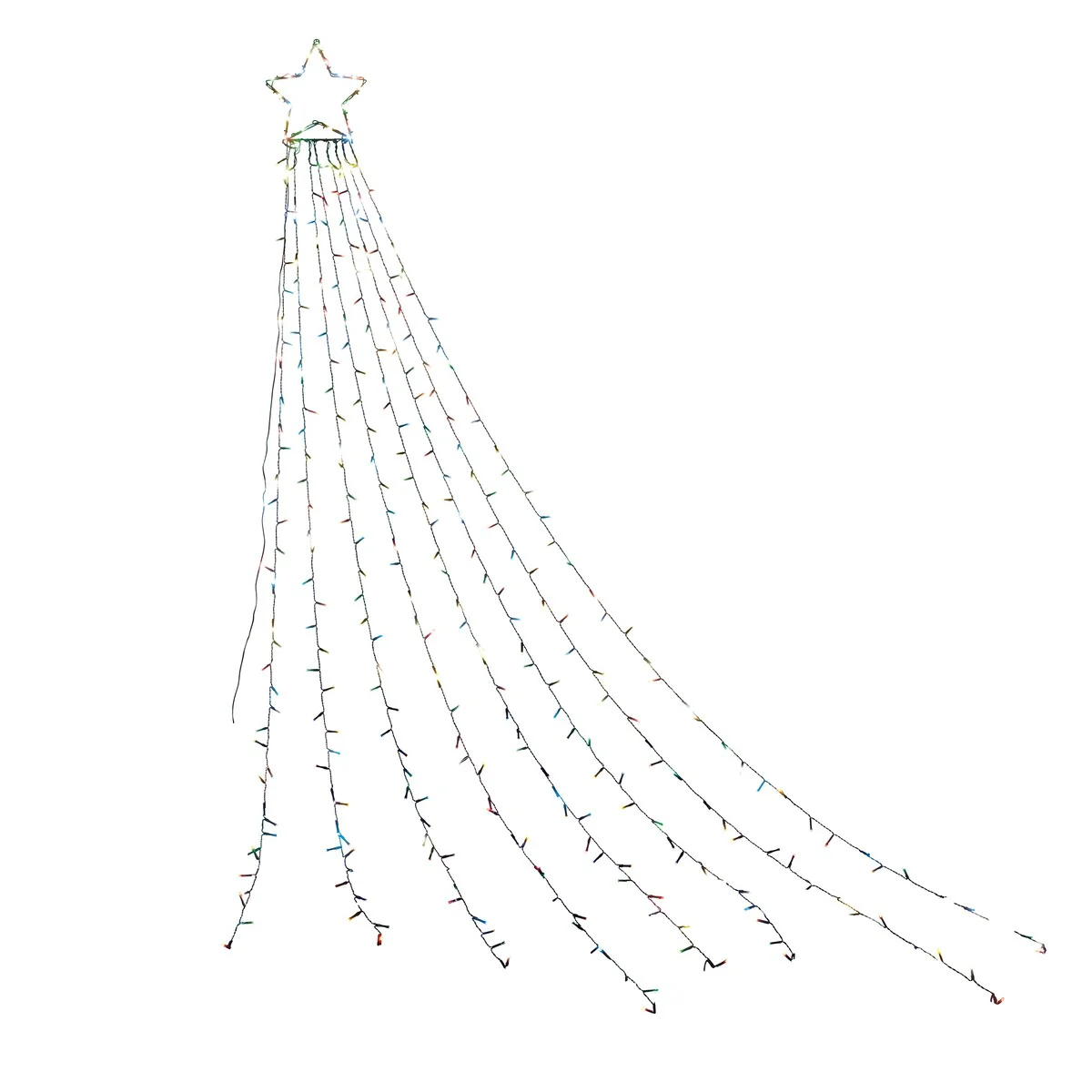 Solar Powered Star with 8 Light Strings - 320 LED Lights - NO SIZE