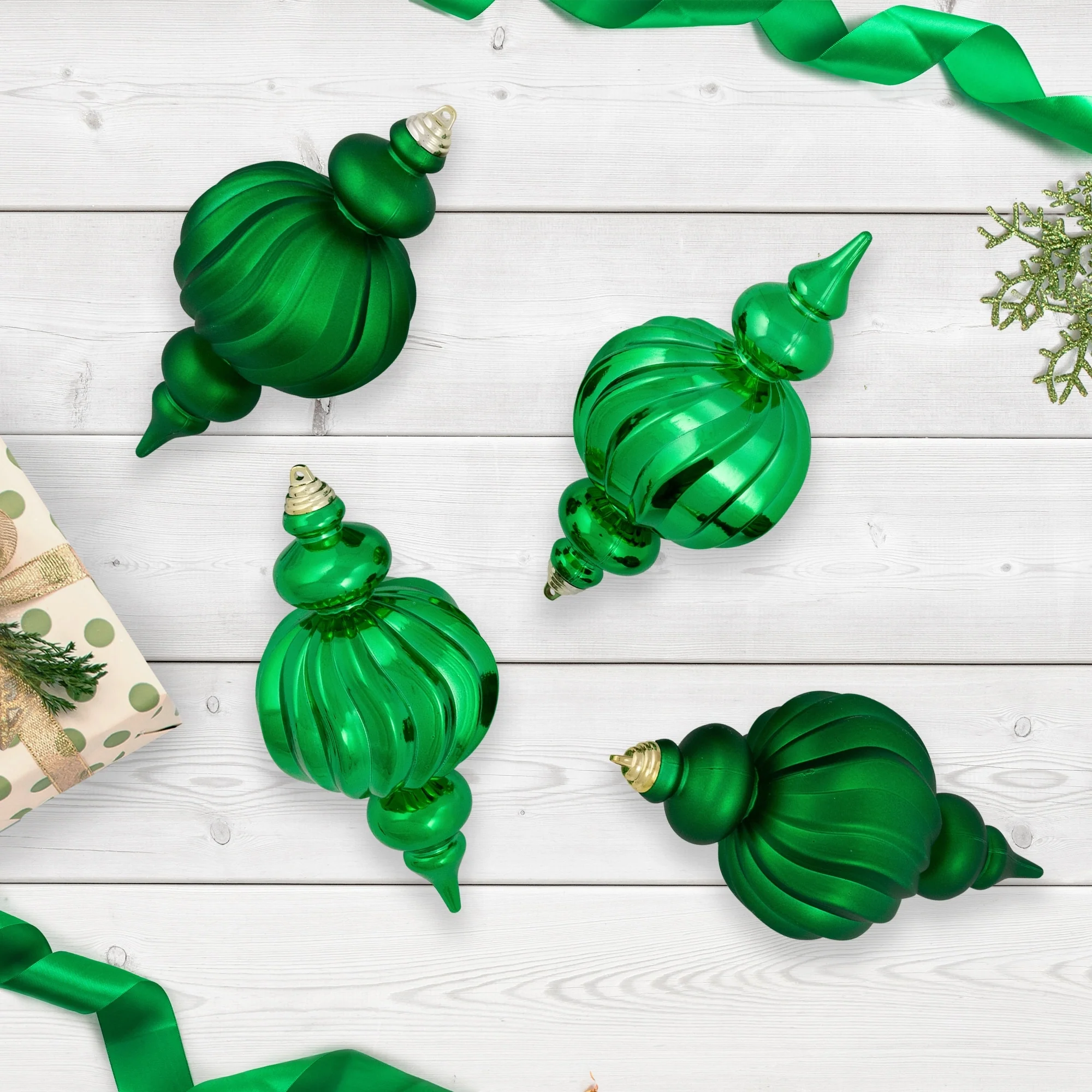 Shatterproof Commercial Size Finial Christmas Ornaments - 10