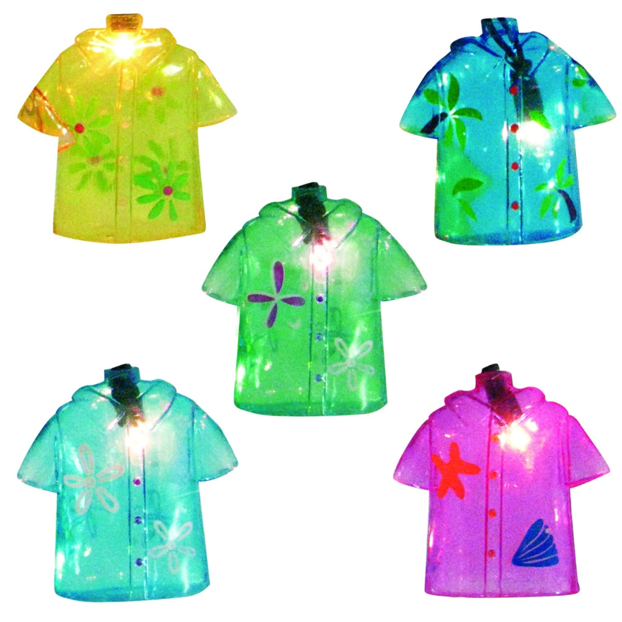Set of 10 Tropical Beach Shirt Novelty Summer Patio and Christmas Lights - 11 ft White Wire