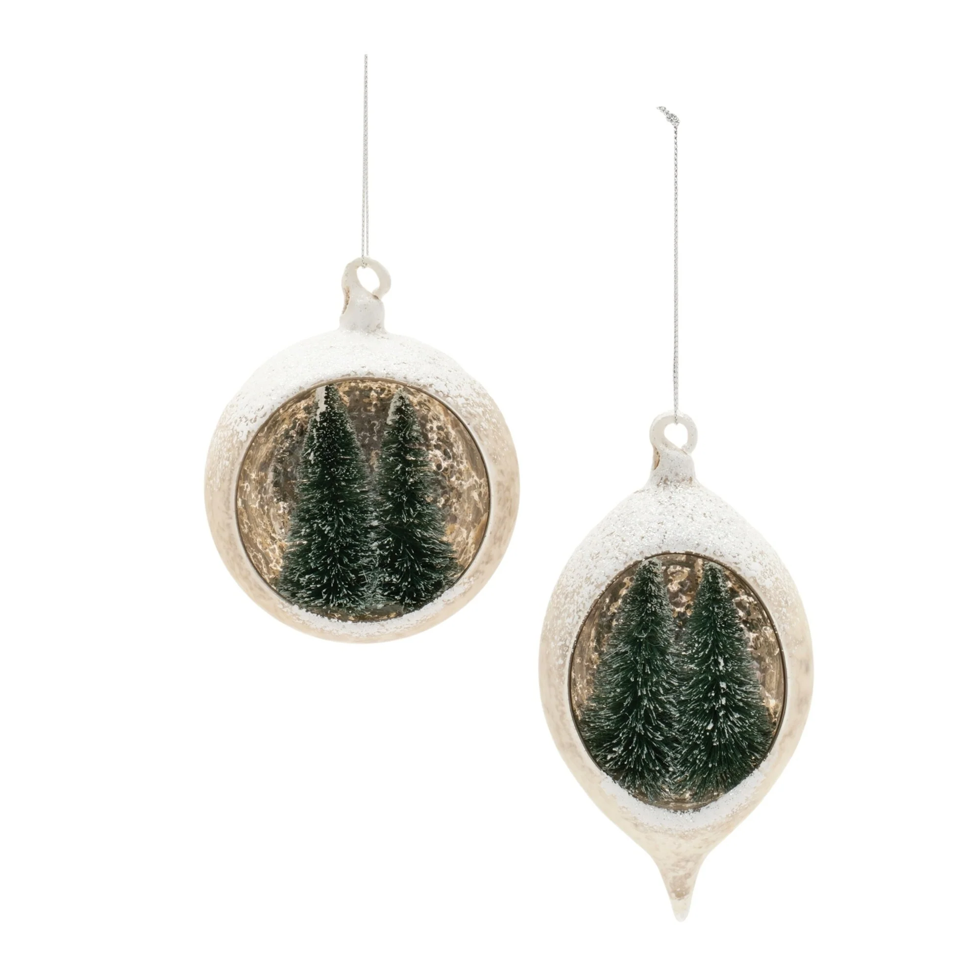Mercury Glass Christmas Ornaments - 5.5