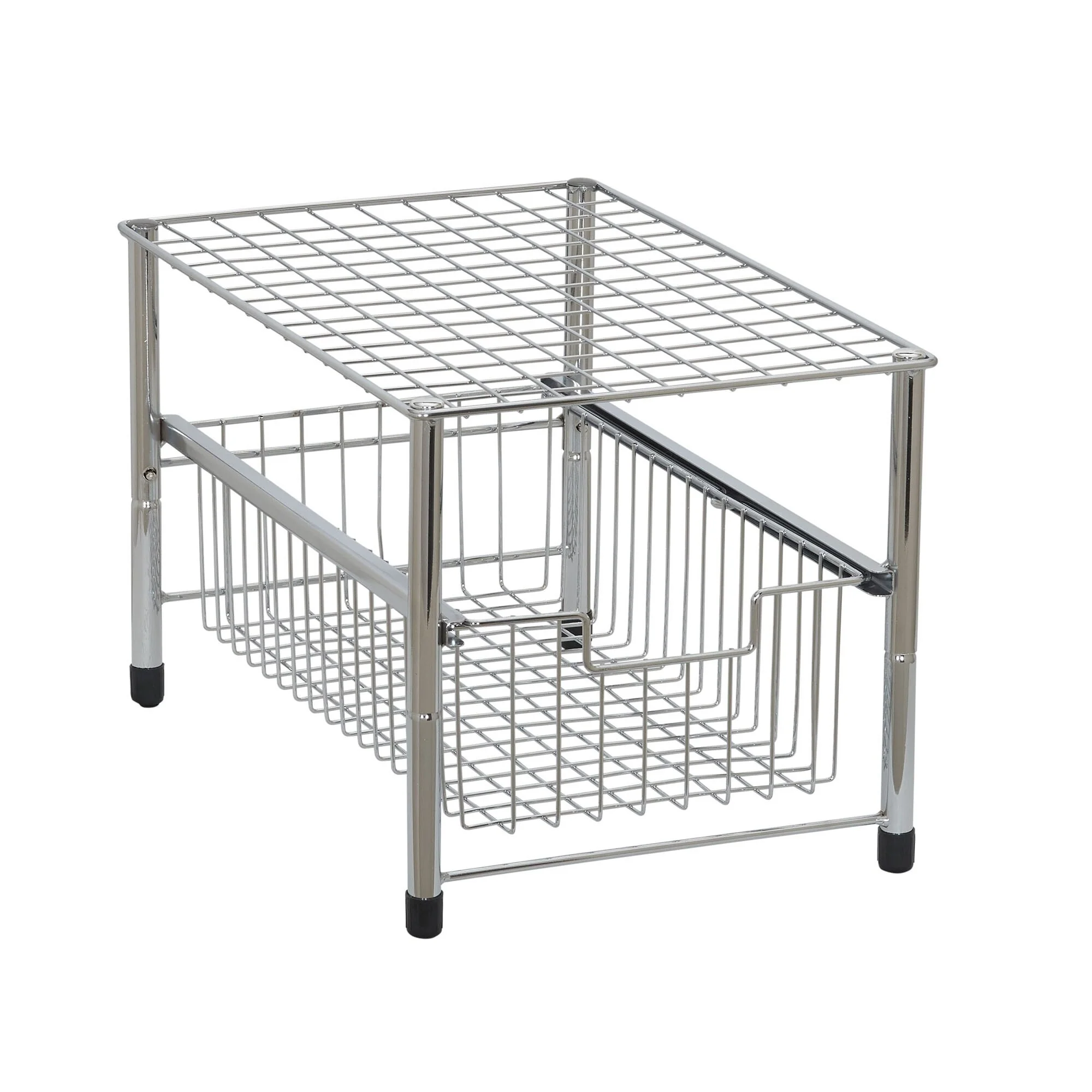 Household Essentials Silver Free Standing Pull Out Cabinet Organizer Shelf