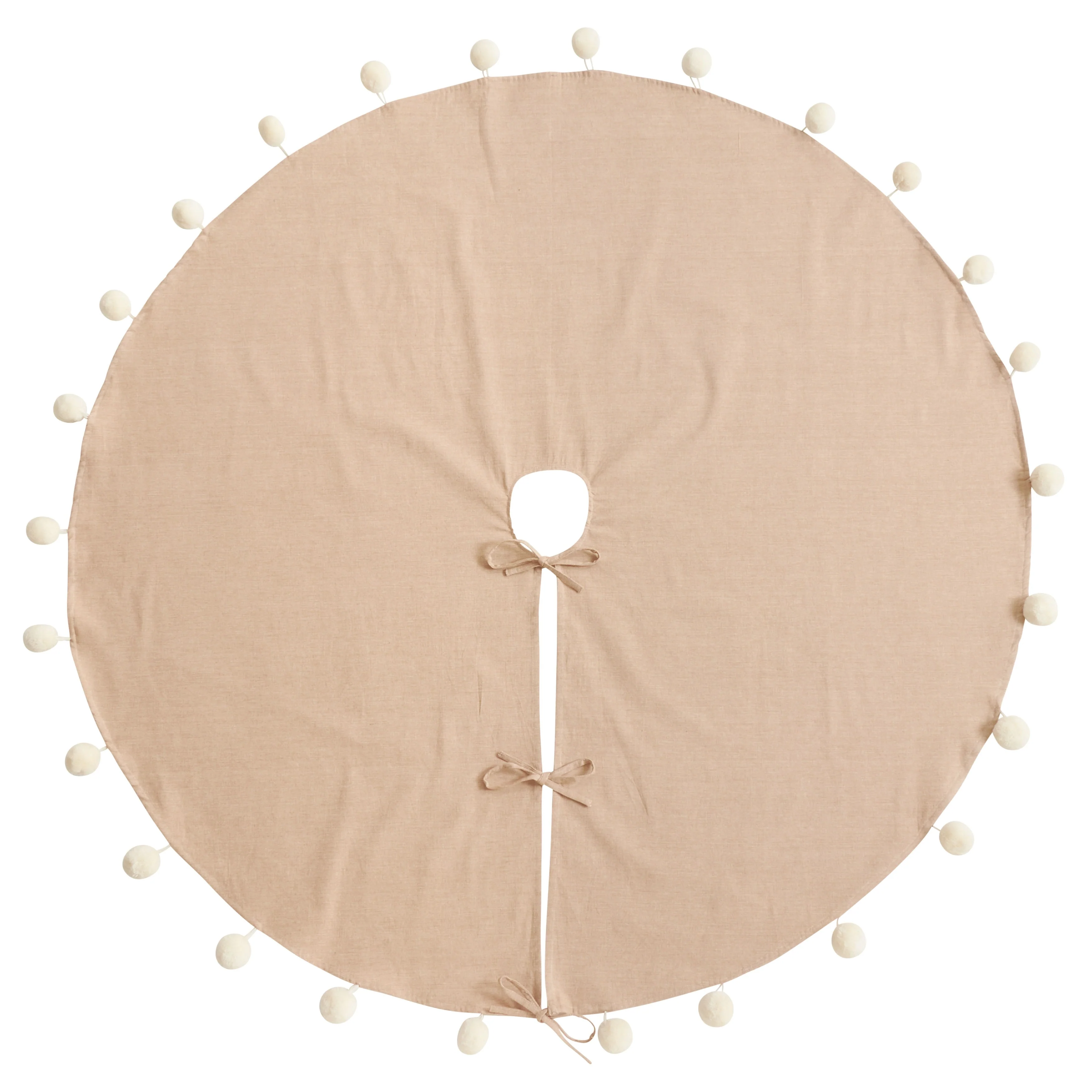Christmas Tree Skirt With Pom Pom Design