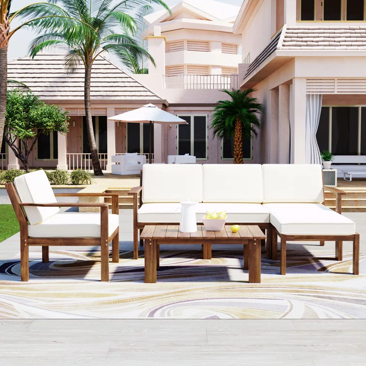 Olaiya 6 - Person Outdoor Seating Group with Cushions