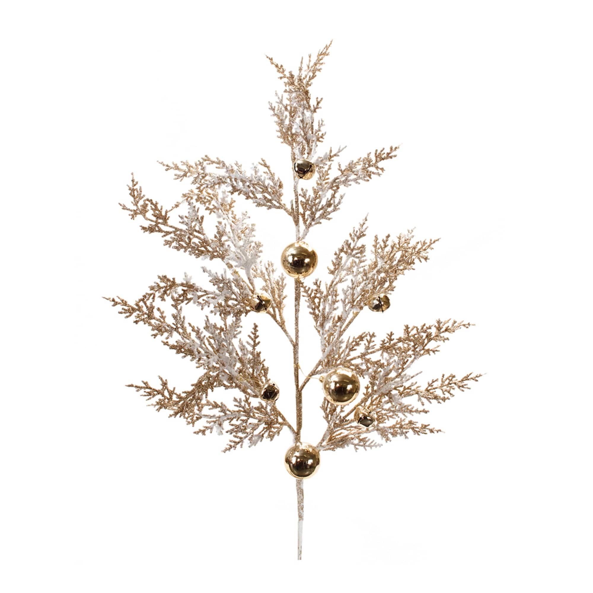 Flocked Sleigh Bell Pine Artificial Christmas Sprays - 34