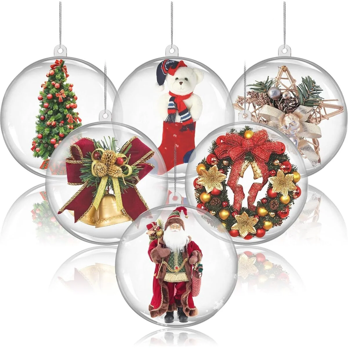 8 Pieces DIY Shatterproof Christmas Baubles for Tree Decor