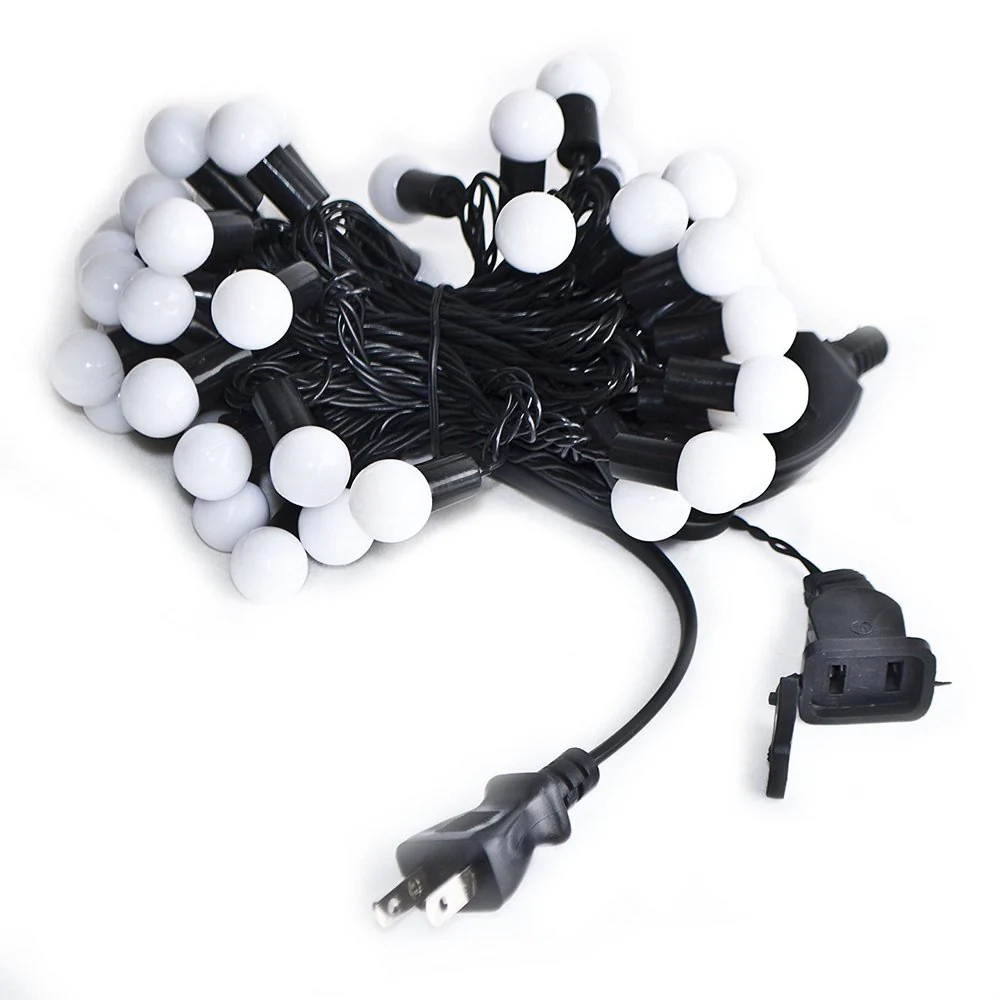 Electric 50 LED Ball White Christmas Holiday Light 16'