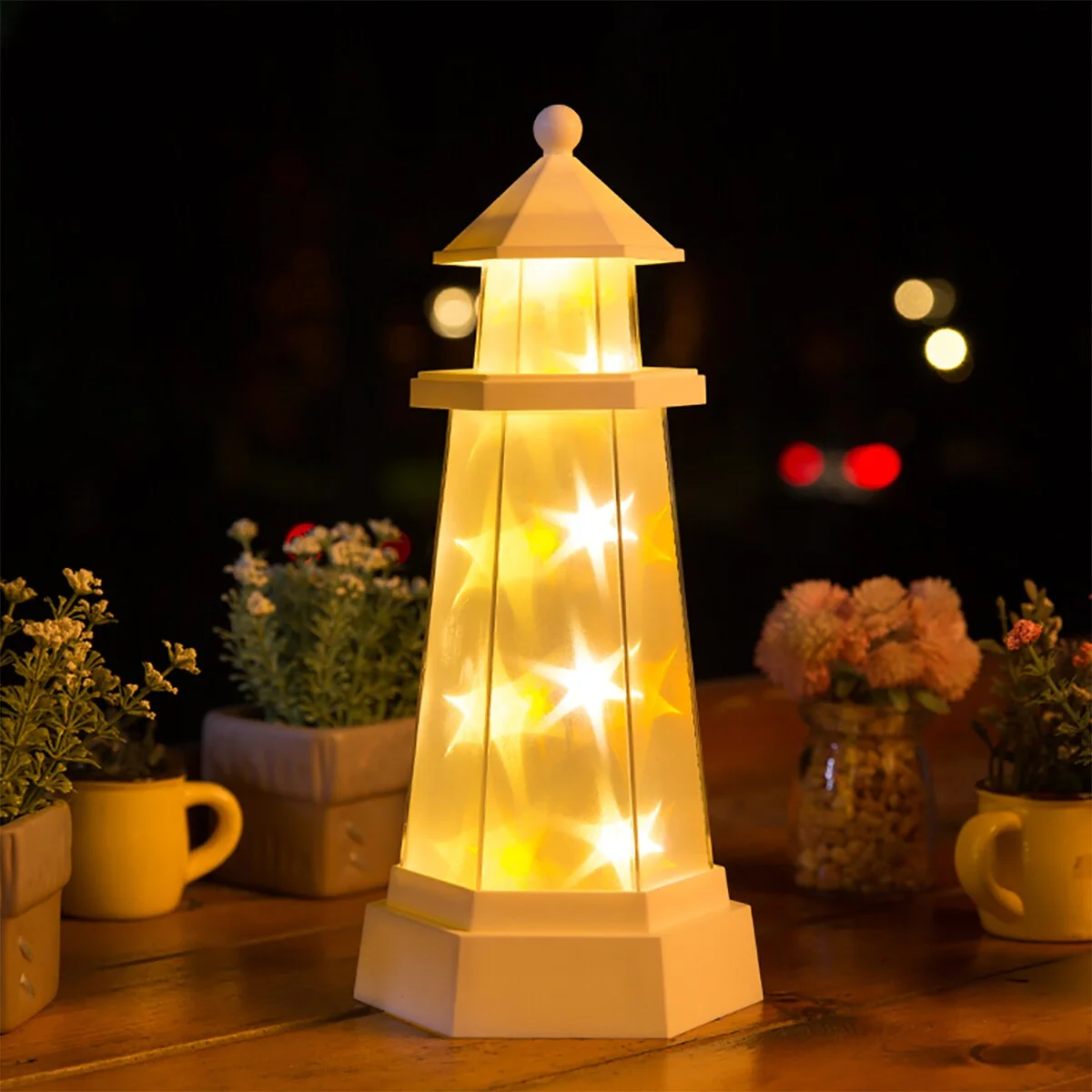 Lighthouse Stained LED Acrylic Night Light Christmas Decoration