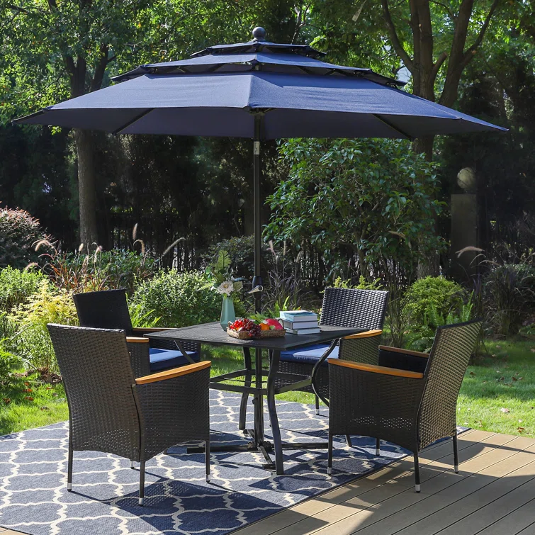 Alyah 4 - Person Square Outdoor Dining Set with Cushions