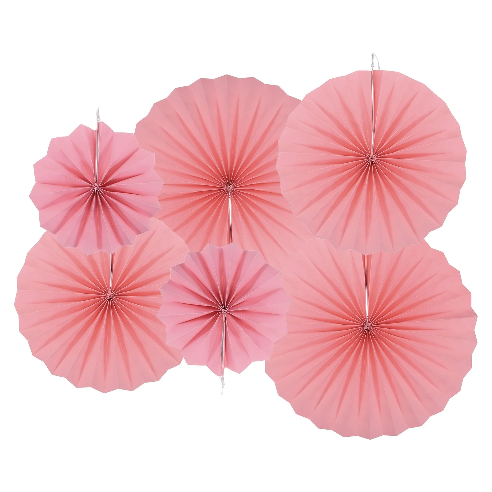 Hanging Paper Fans Party Set 12Pcs Decoration for Home Birthday Wedding Pink