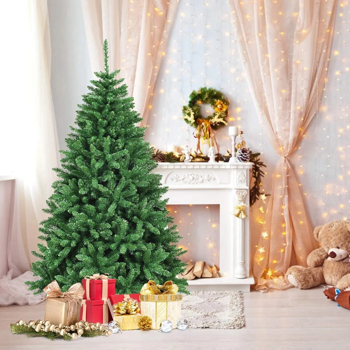 Gymax 6ft/7.5ft/9ft Christmas Tree Premium PVC Needles Douglas Full - See Details