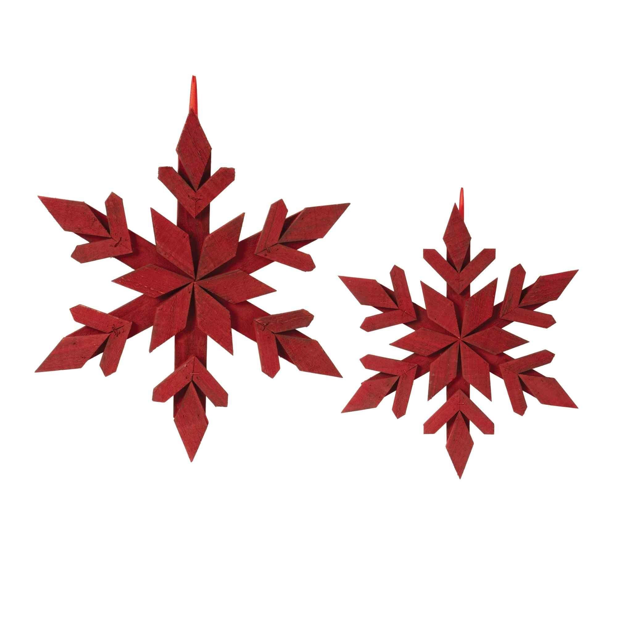 Wood Snowflake Christmas Ornaments - 18