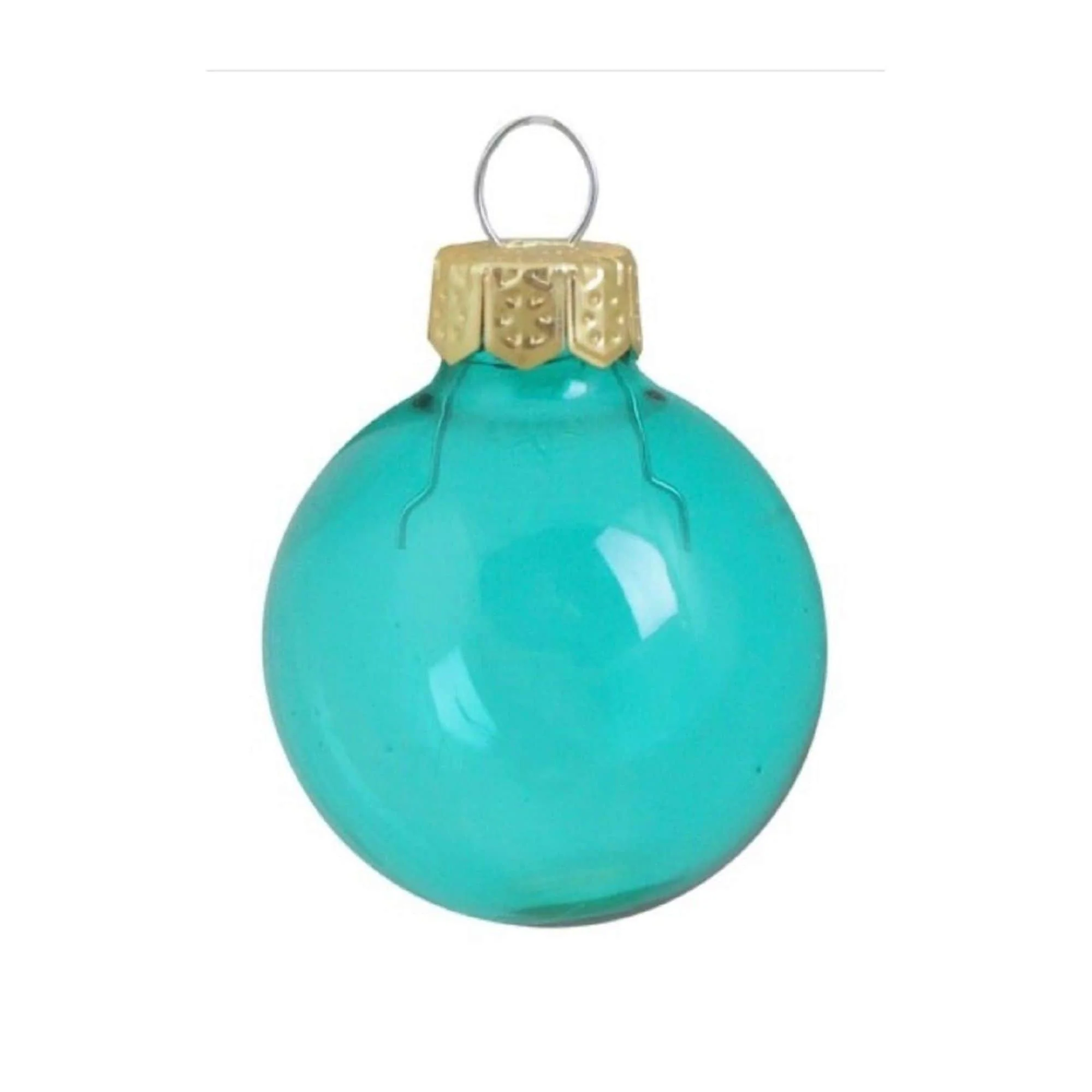 40ct Turquoise Clear Glass Ball Christmas Ornaments 1.25