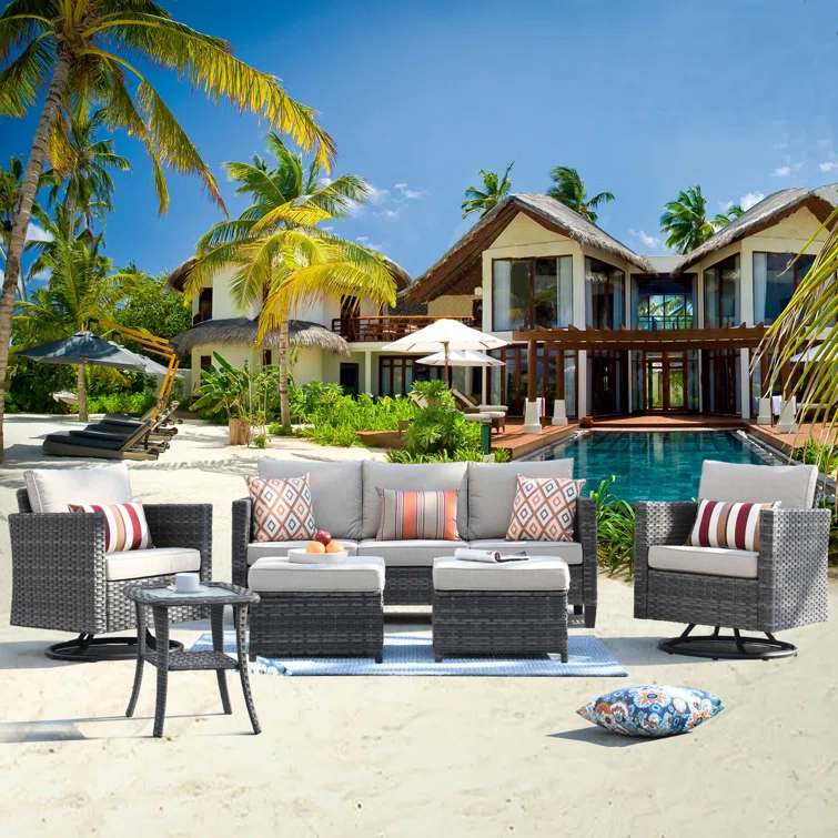 Ben 5 - Person Outdoor Seating Group with Cushions