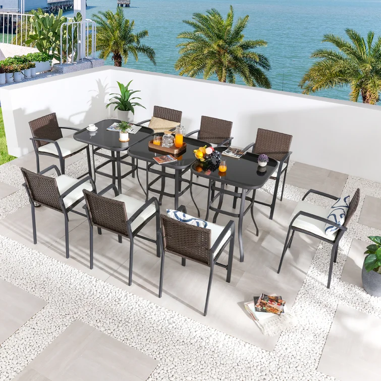 Aaysha 8 - Person Square Outdoor Dining Set with Cushions
