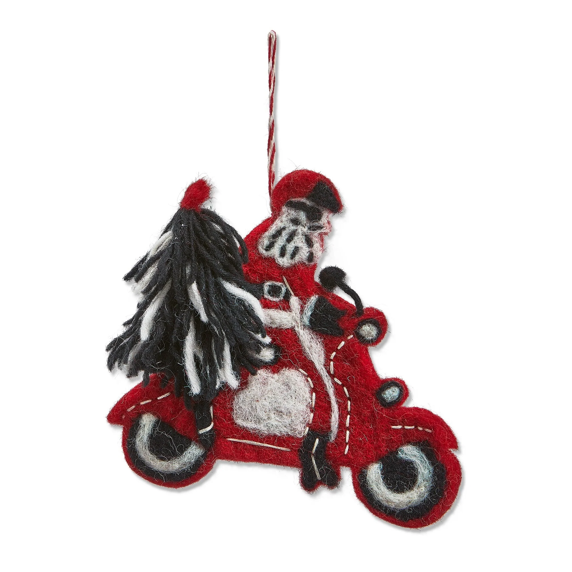 Santa On Moped Ornament