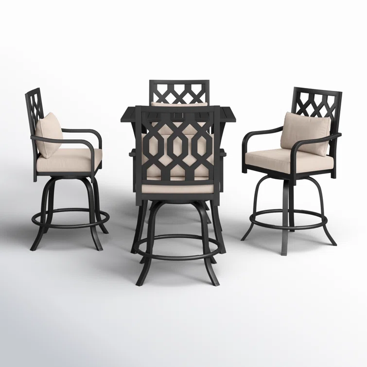 Square 4 - Person 32.7'' L Outdoor Standing Height Table Set with 29