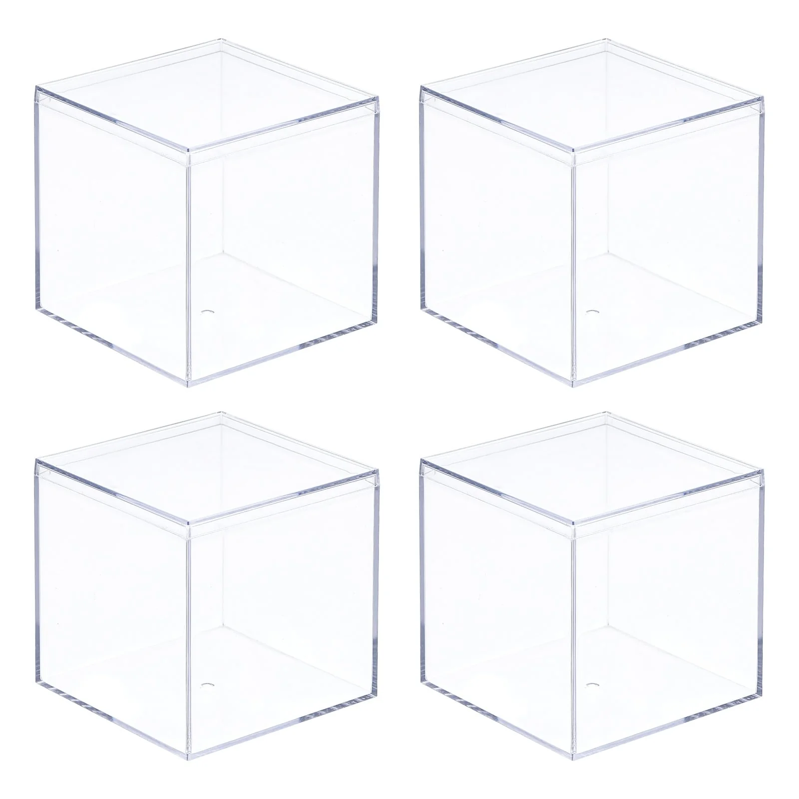 Acrylic Storage Box Square Display Case with Lid, Container Box - Clear